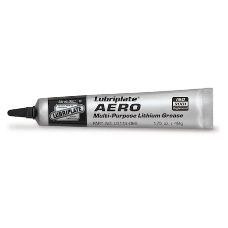 Lubriplate Aero, 36 1.75 Oz Tubes, Low Temperature White Lithium For Seal Compatibility, PK36 L0113-086